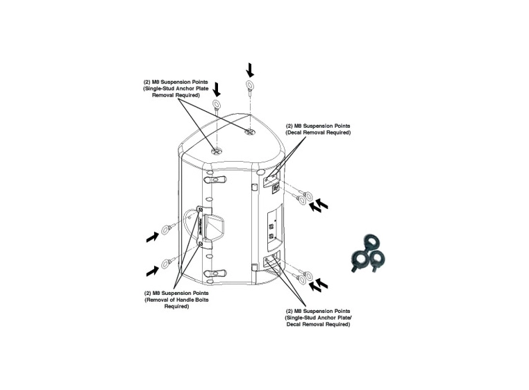 Electro-Voice SSK-1 Single Stud sett 3stk for ZX3 og ZX5 